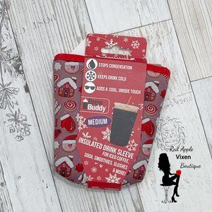 Brew Buddy Insulated Iced Coffee Drink Sleeve Happy Holidays